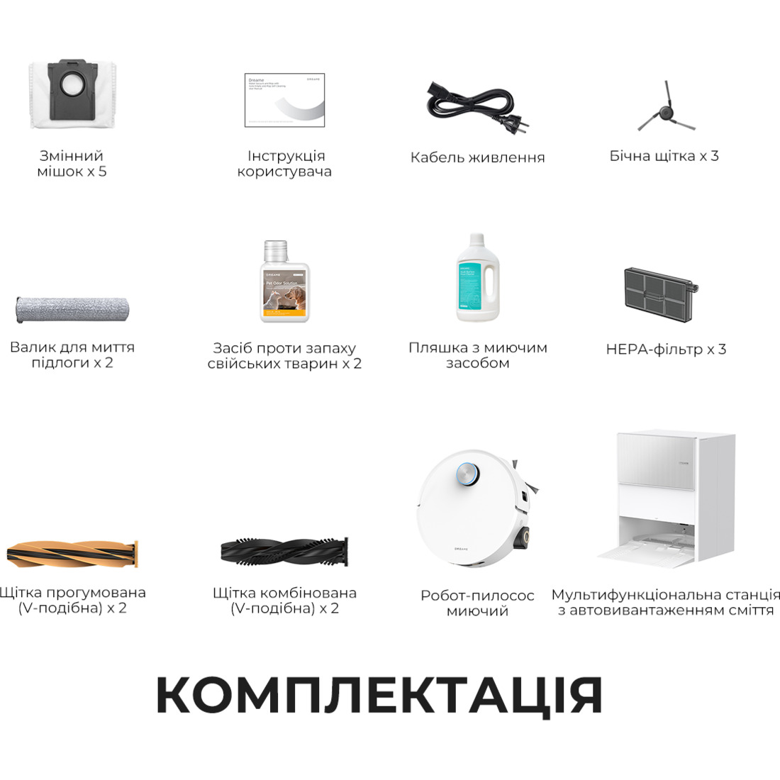 Робот-пилосос DREAME Aqua 10 Ultra Roller Complete White (RLH71DE-1-WH)