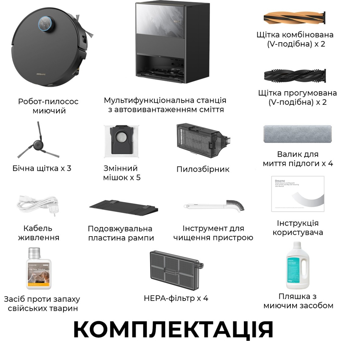 Робот-пилосос DREAME Aqua 10 Ultra Track Complete Black (RLR81CE-1-BL)