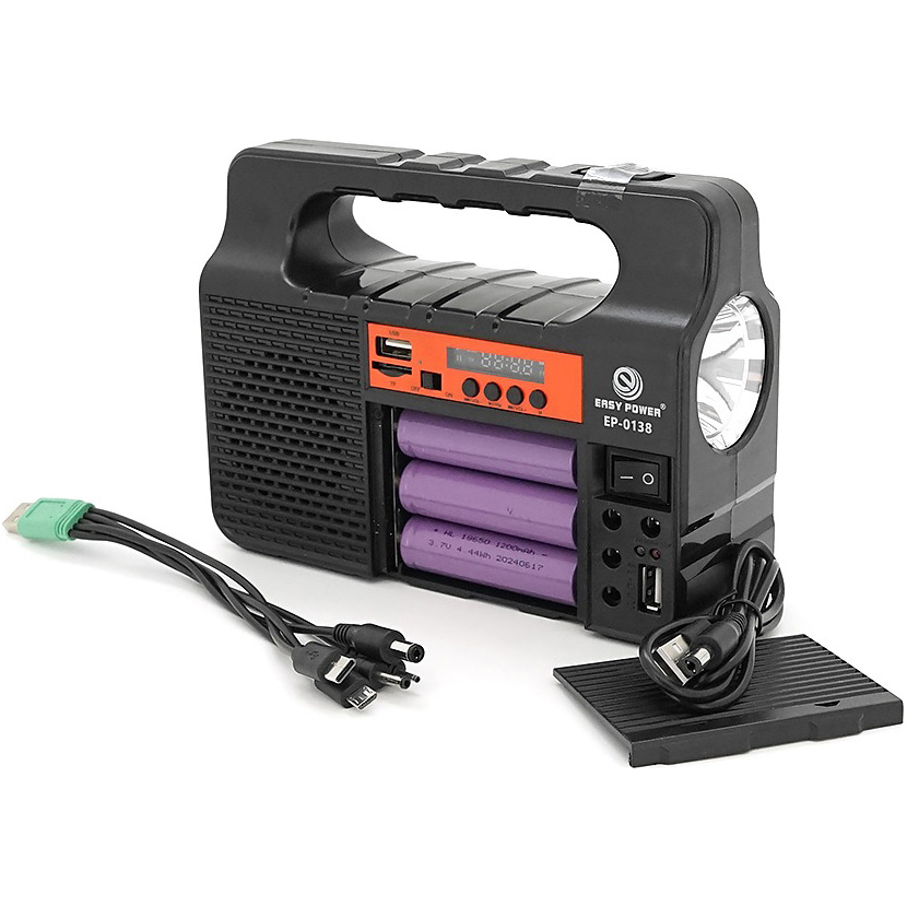 Ліхтар кемпінговий з BT-колонкою VOLTRONIC EP-0138 with Solar Panel + LED Lamp Black