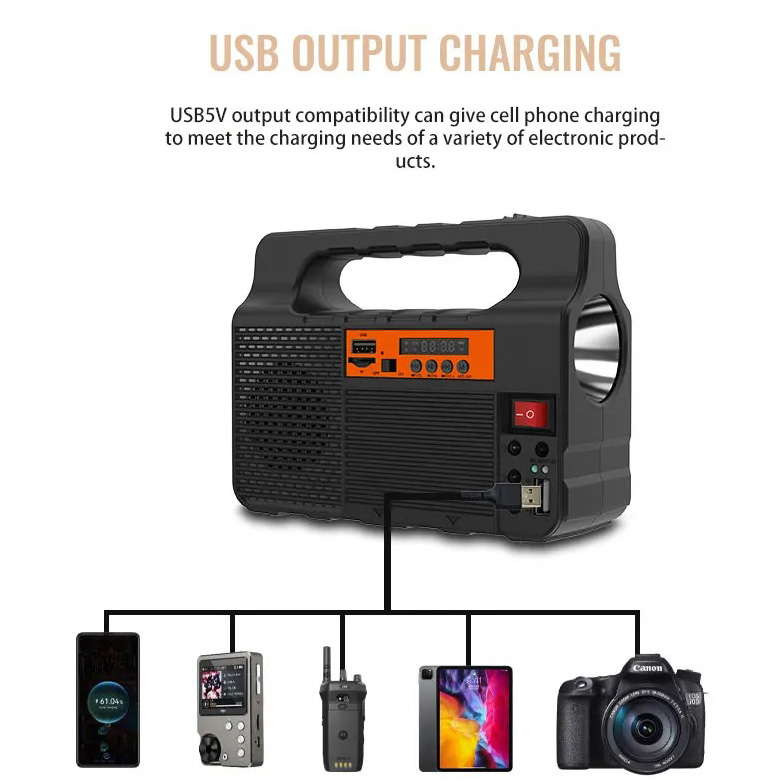 Ліхтар кемпінговий з BT-колонкою VOLTRONIC EP-0138 with Solar Panel + LED Lamp Black