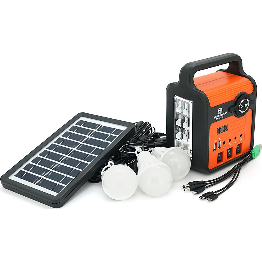 Ліхтар кемпінговий з BT-колонкою VOLTRONIC EP-371 with Solar Panel + LED Lamp Black