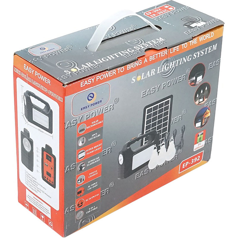 Ліхтар кемпінговий з BT-колонкою VOLTRONIC EP-392 with Solar Panel + LED Lamp Black