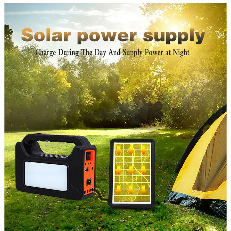 Ліхтар кемпінговий з BT-колонкою VOLTRONIC EP-392 with Solar Panel + LED Lamp Black