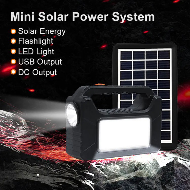 Ліхтар кемпінговий з BT-колонкою VOLTRONIC EP-392 with Solar Panel + LED Lamp Black