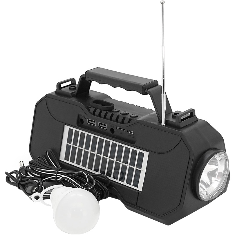 Ліхтар кемпінговий з BT-колонкою VOLTRONIC EP-519 with Solar + LED Lamp Black