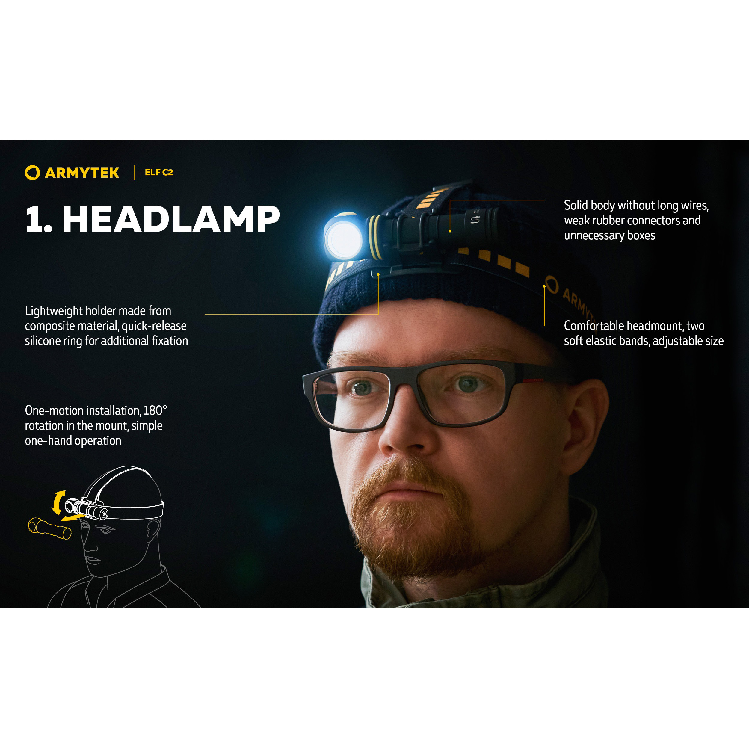 Ліхтар мультифункціональний ARMYTEK Elf C2 USB-C White Light (F05103C)