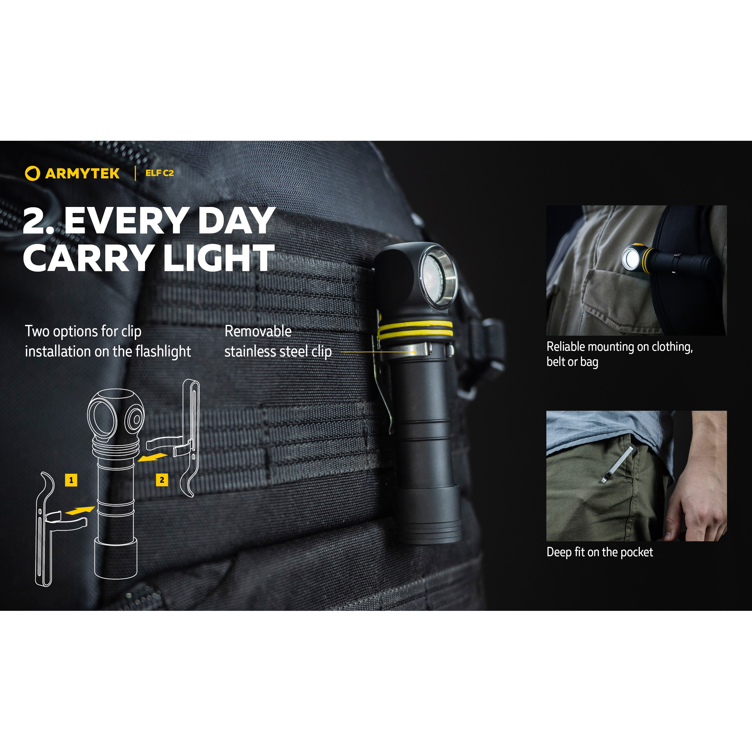 Ліхтар мультифункціональний ARMYTEK Elf C2 USB-C White Light (F05103C)