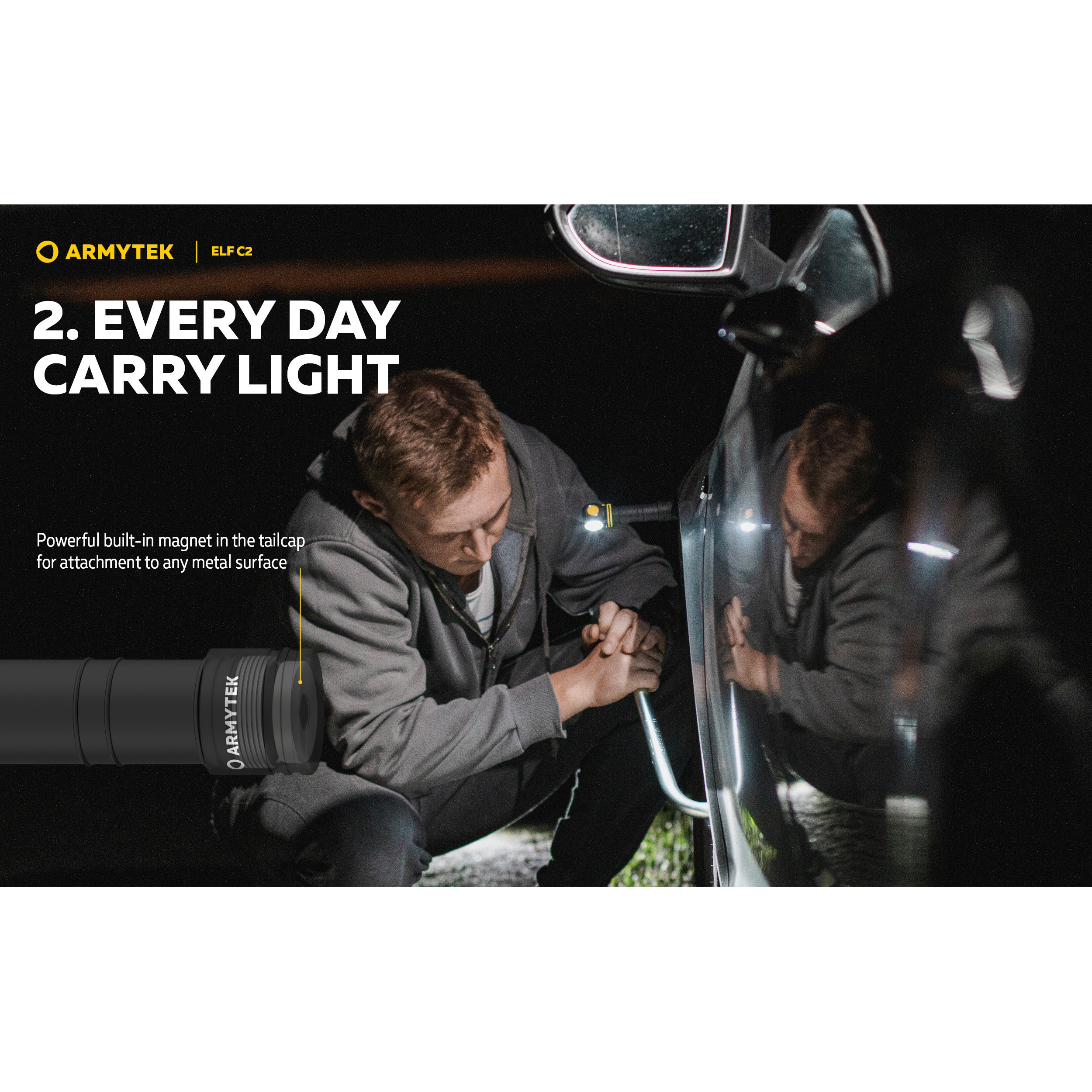 Ліхтар мультифункціональний ARMYTEK Elf C2 USB-C White Light (F05103C)