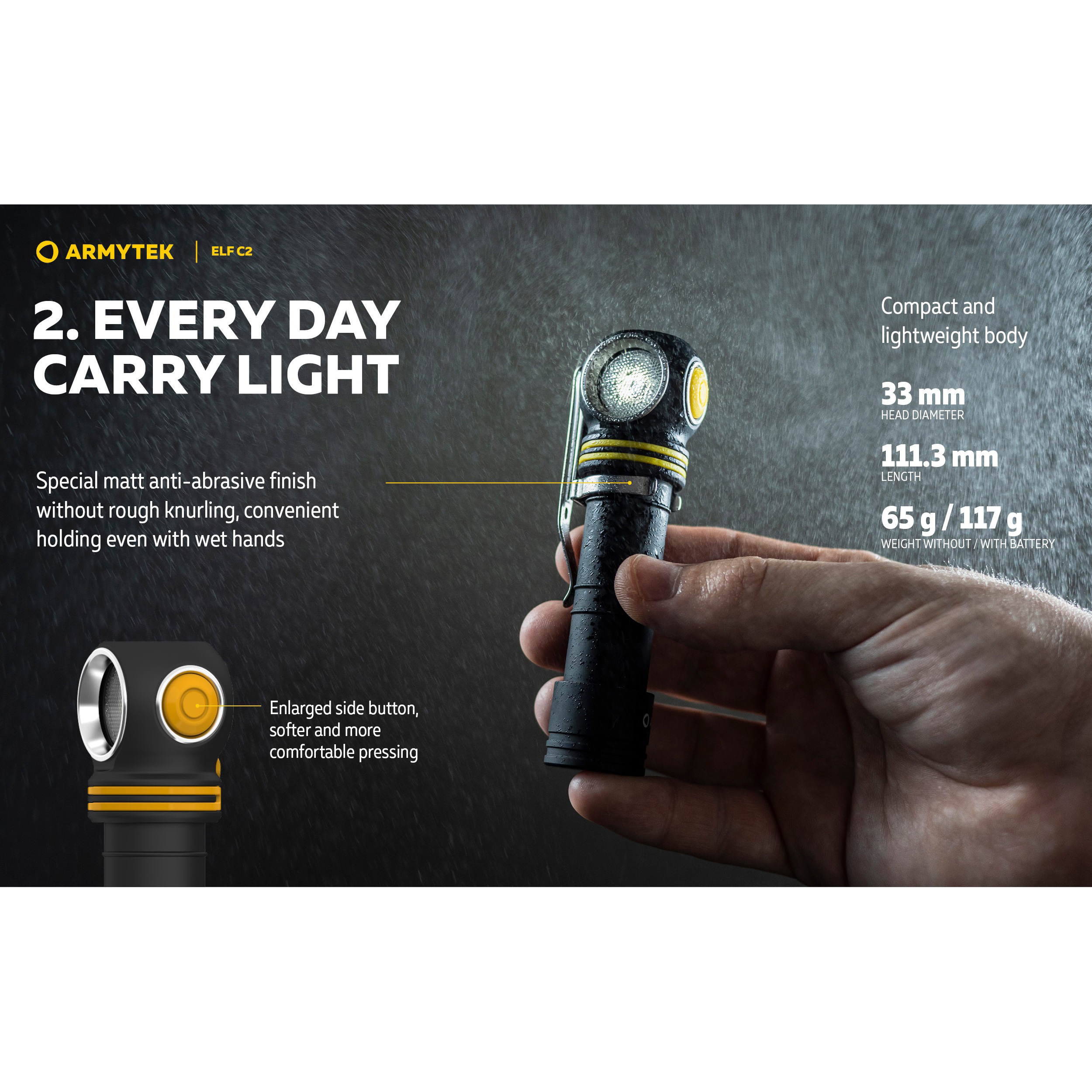 Ліхтар мультифункціональний ARMYTEK Elf C2 USB-C White Light (F05103C)