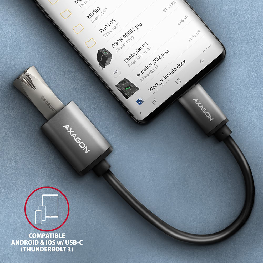 Кабель AXAGON USB-CM to USB-AF 3.2 Gen 1 0.2м
