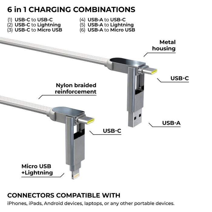 Кабель ROLLING SQUARE inCharge XL 3м White (XLL02R)