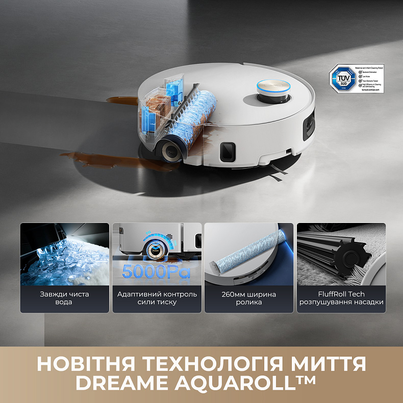 Робот-пилосос DREAME Aqua 10 Ultra Roller Complete Black (RLH71DE-1-BL)