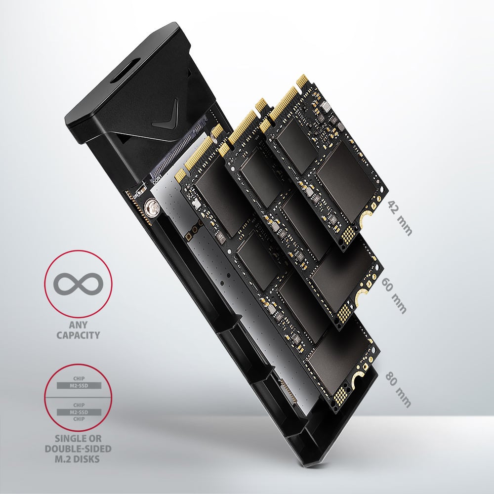 Карман внешний AXAGON Black Arrow Box NVMe PCIe M.2 to USB3.2