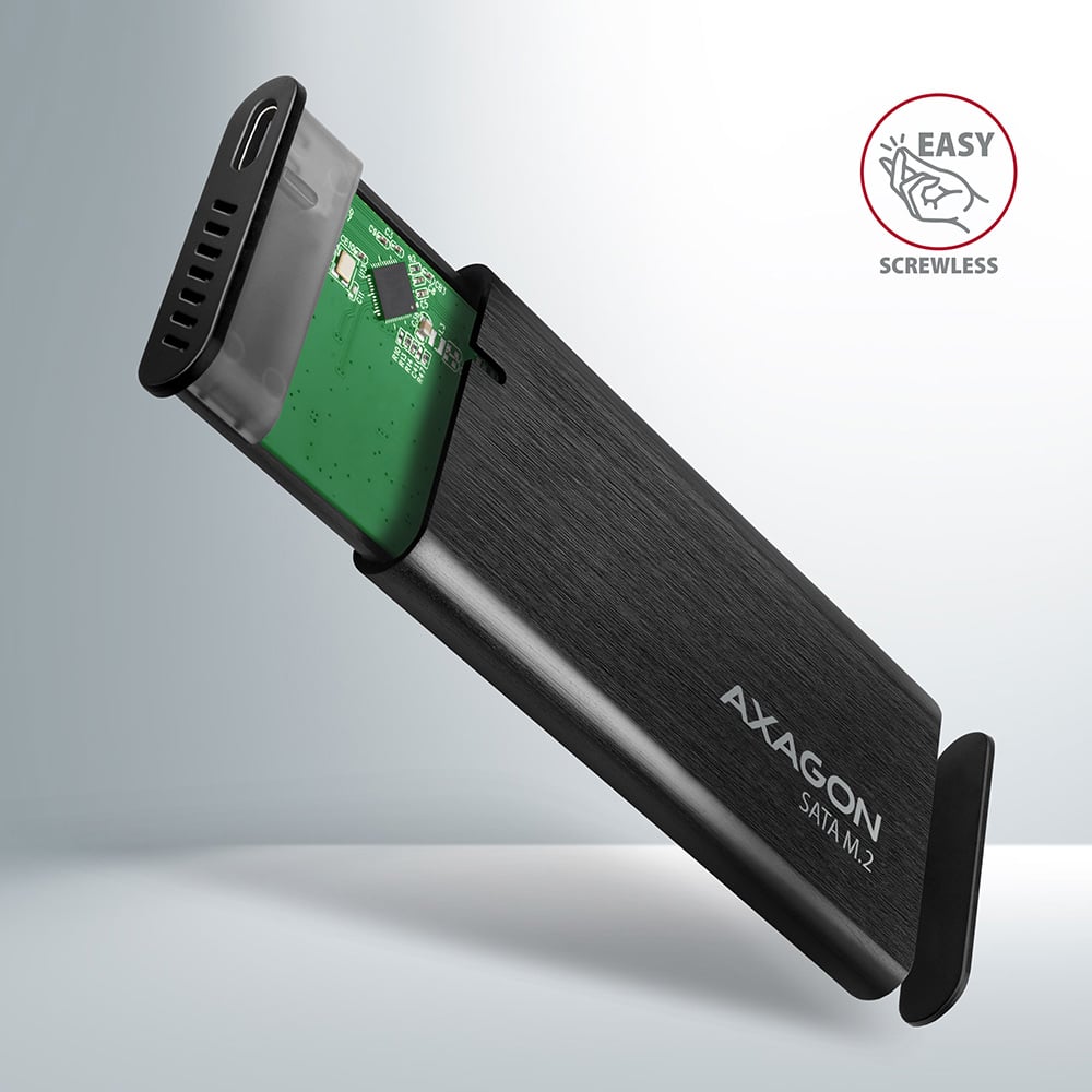 Карман внешний AXAGON SuperSpeed+ Raw Box M.2 SSD to USB3.2 Black (EEM2-SBC)