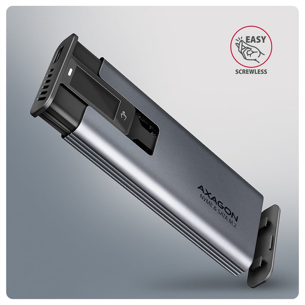 Карман внешний AXAGON Display Box NVMe SATA M.2 SSD to USB3.2 (EEM2-SD2)