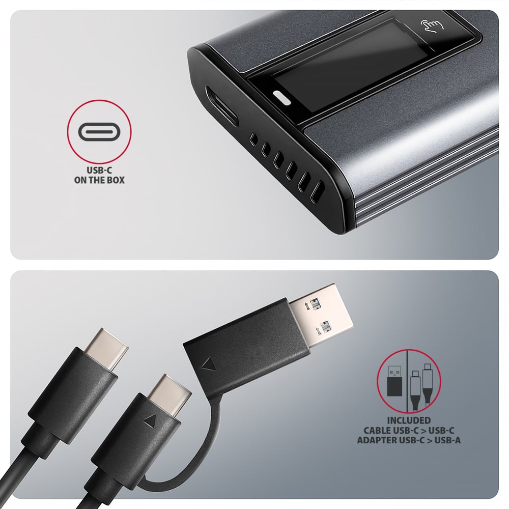 Карман внешний AXAGON Display Box NVMe SATA M.2 SSD to USB3.2 (EEM2-SD2)