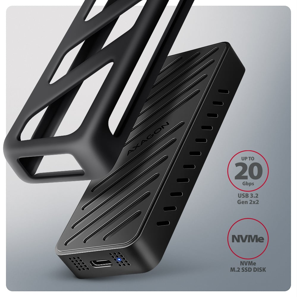 Карман внешний AXAGON Armored Box NVMe PCIe M.2 to USB3.2
