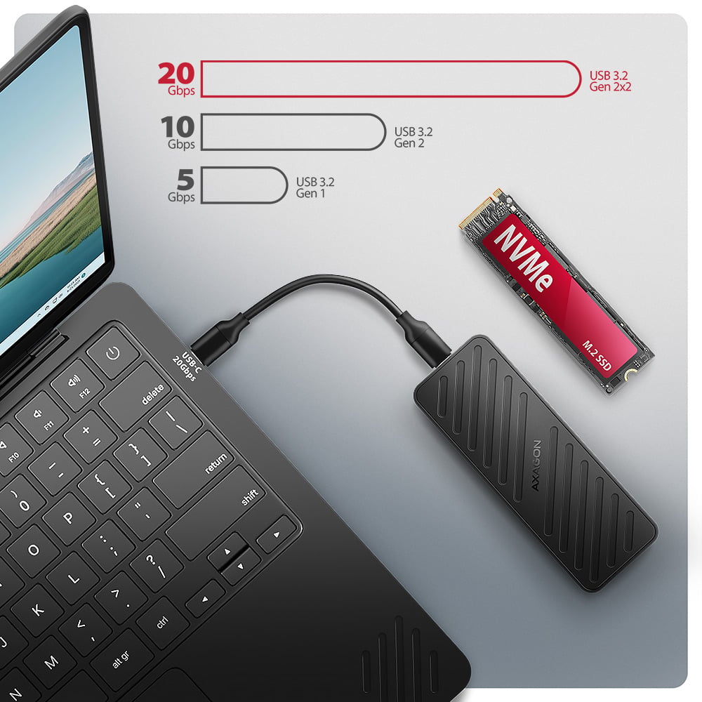 Карман внешний AXAGON Armored Box NVMe PCIe M.2 to USB3.2