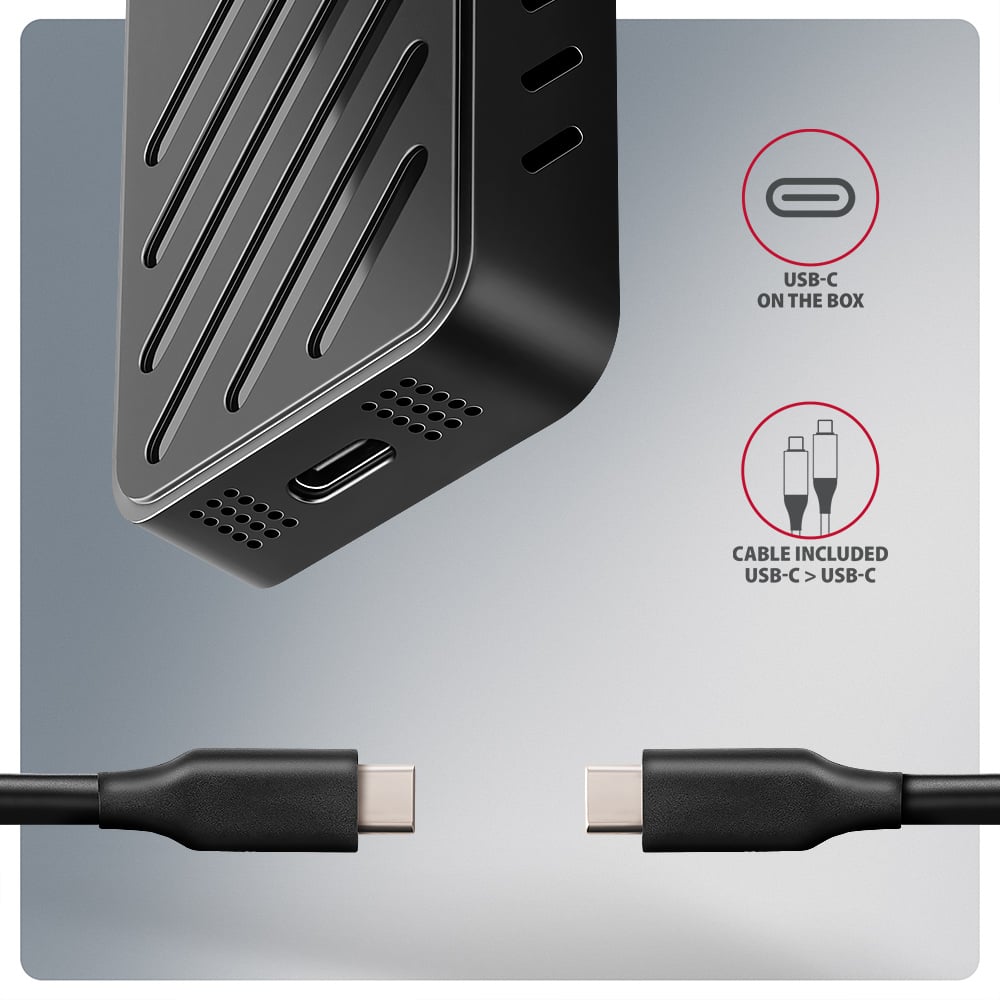 Карман внешний AXAGON Armored Box NVMe PCIe M.2 to USB3.2