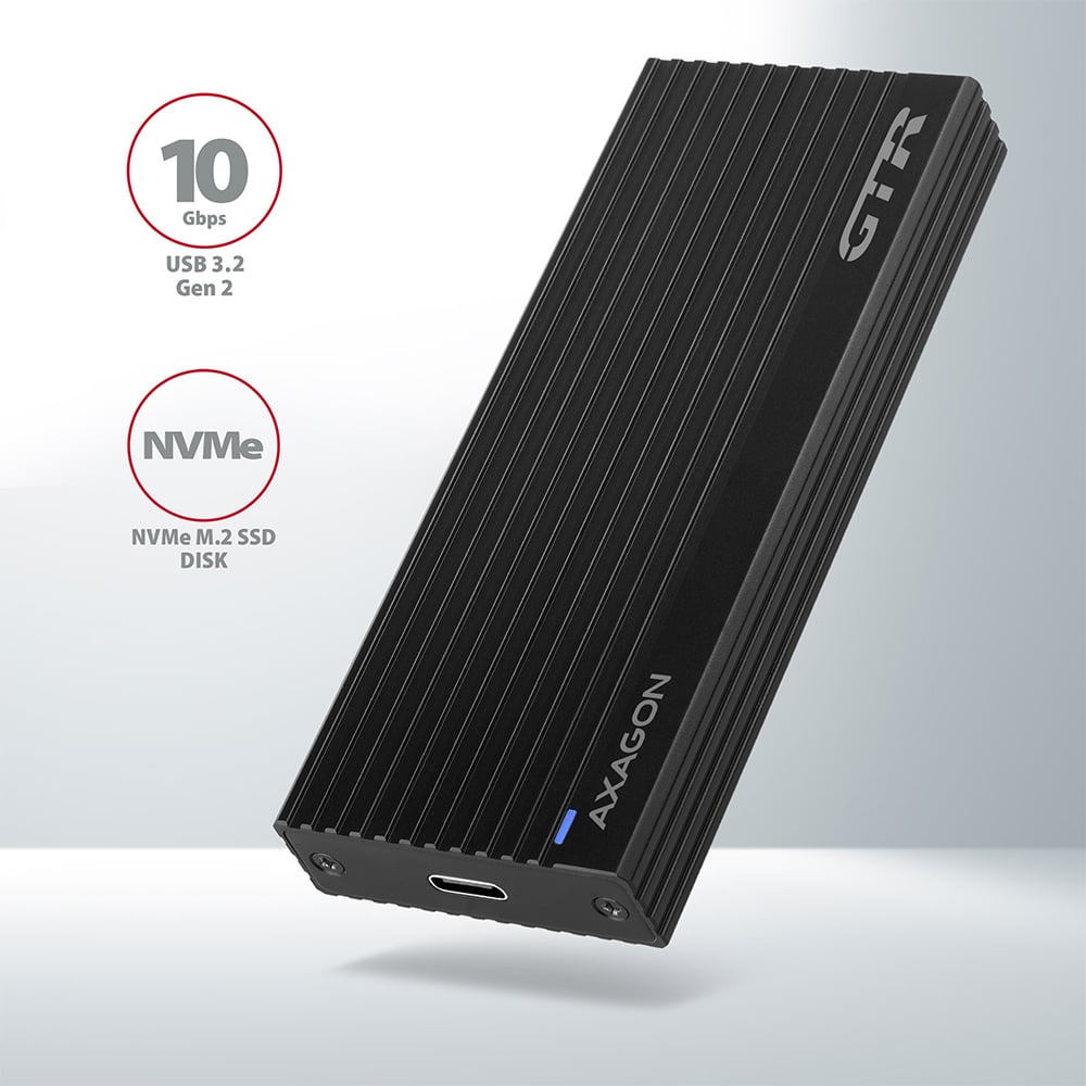 Карман внешний AXAGON SuperSpeed+ Thin Rib Box NVMe PCIe M.2 to USB3.2