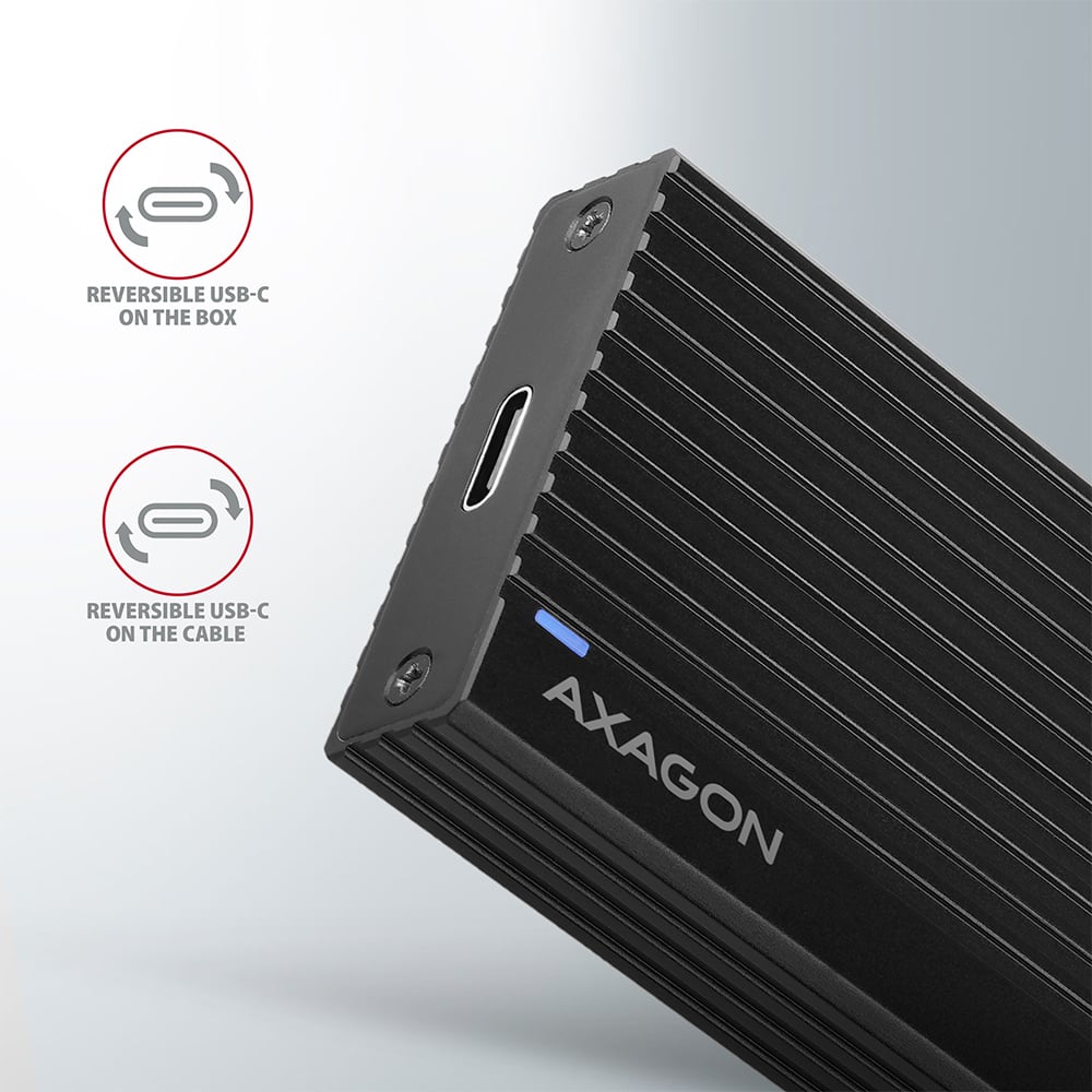 Карман внешний AXAGON SuperSpeed+ Thin Rib Box NVMe PCIe M.2 to USB3.2