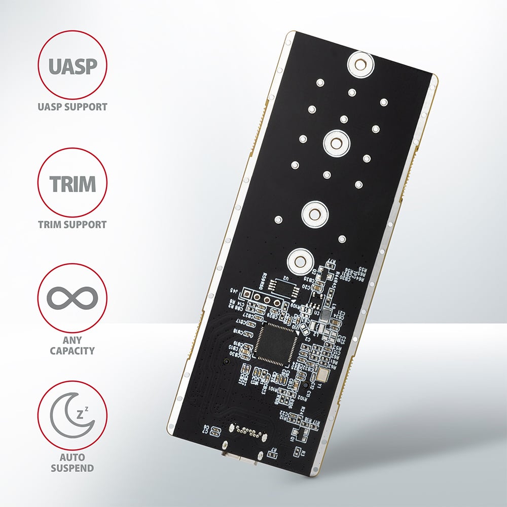 Карман внешний AXAGON SuperSpeed+ Thin Rib Box NVMe PCIe M.2 to USB3.2