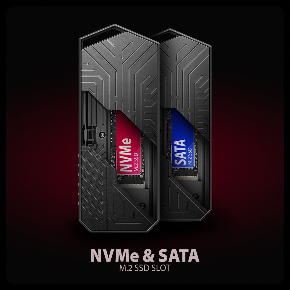Карман внешний AXAGON Game Box NVMe SATA M.2 SSD to USB3.2 (EEM2-GAM)