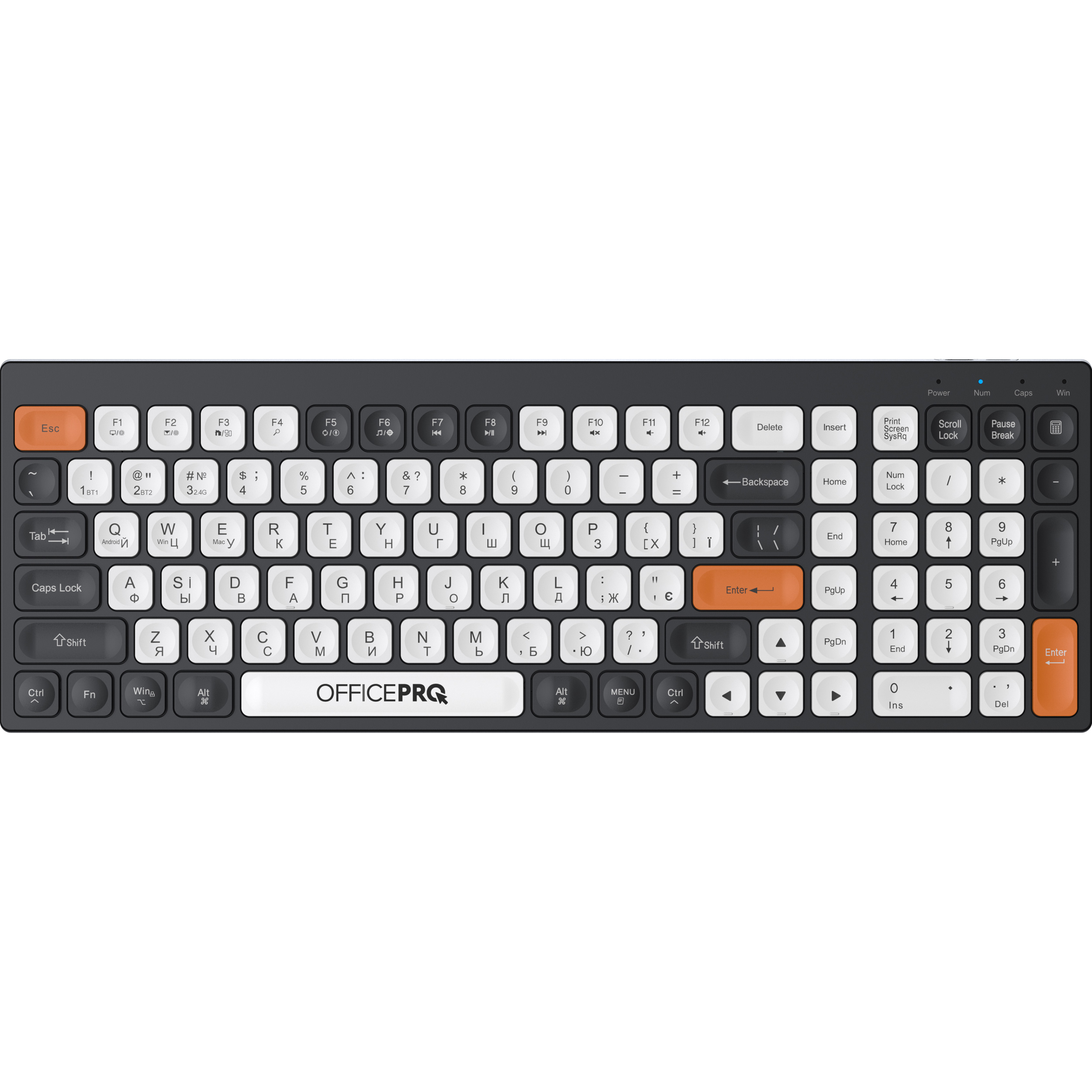 Клавіатура бездротова OFFICEPRO SK985 Black/White