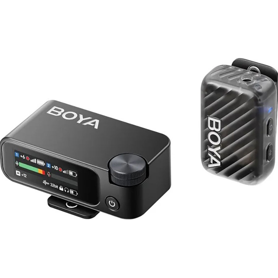 Бездротовий петличний мікрофон BOYA Boyamic 2-02 AI-PoweredMini Wireless Microphone Type-C & 3.5mm TRS Connectors Black