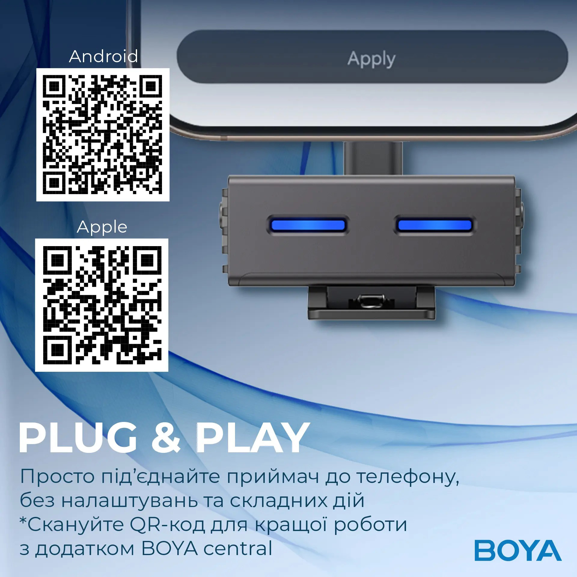 Бездротовий петличний мікрофон BOYA Link 3-02 AI-Powered Button-Sized Wireless Microphone Type-C & 3.5mm TRS Connectors