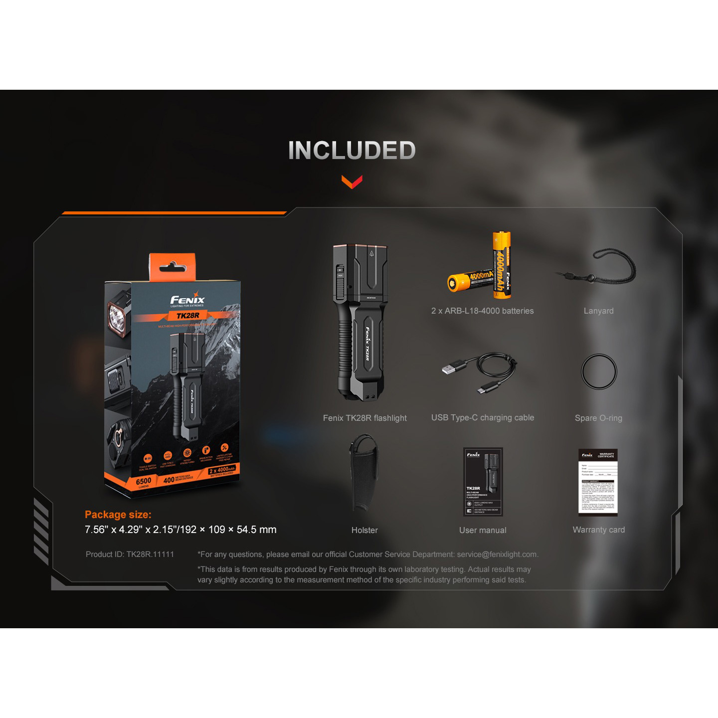 Фонарь FENIX TK28R Black