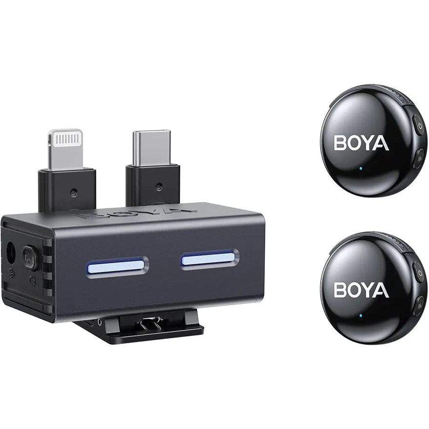Беспроводной петличный микрофон BOYA Link 3-01 AI-Powered Button-Sized Wireless Microphone Lightning/USB-C/3.5mm TRS