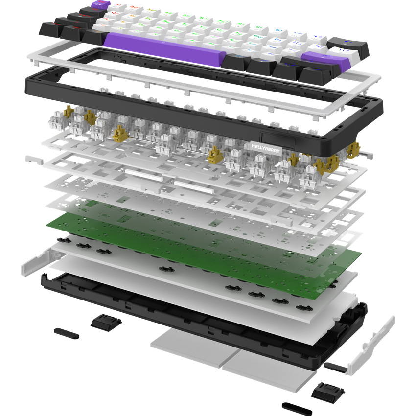 Клавиатура HATOR Hellyberry HK60 Linear Switch White/Violet