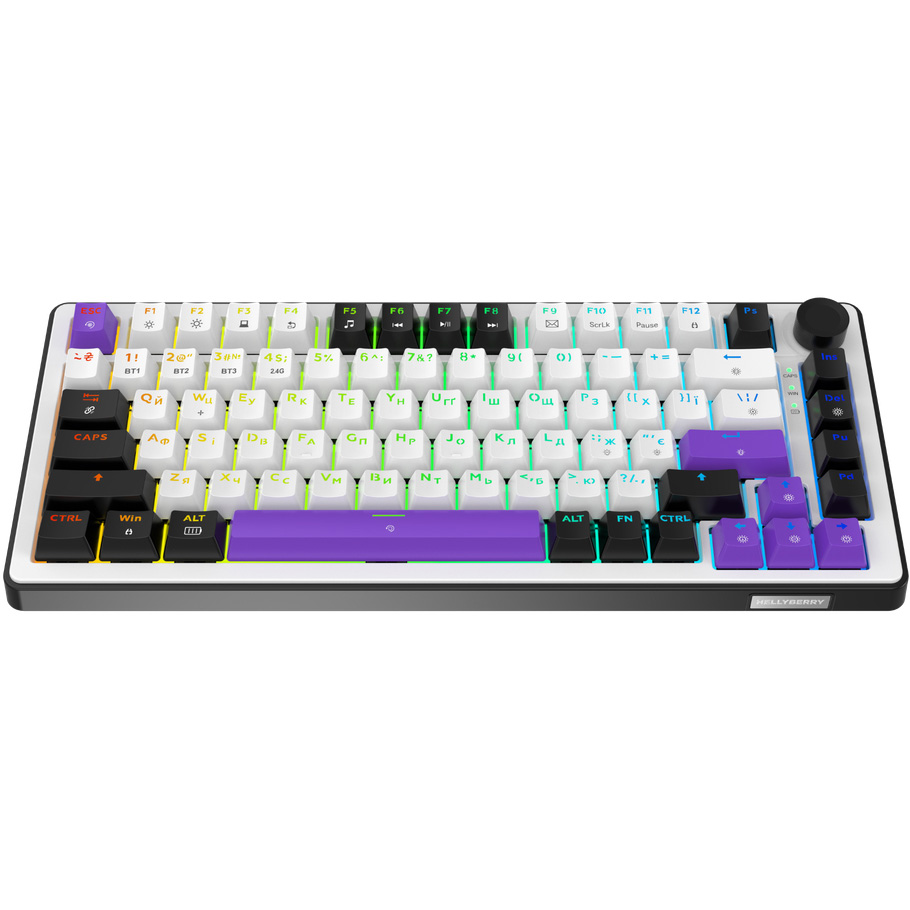 Клавіатура бездротова HATOR Hellyberry HK75 Wireless Linear Switch White/Violet