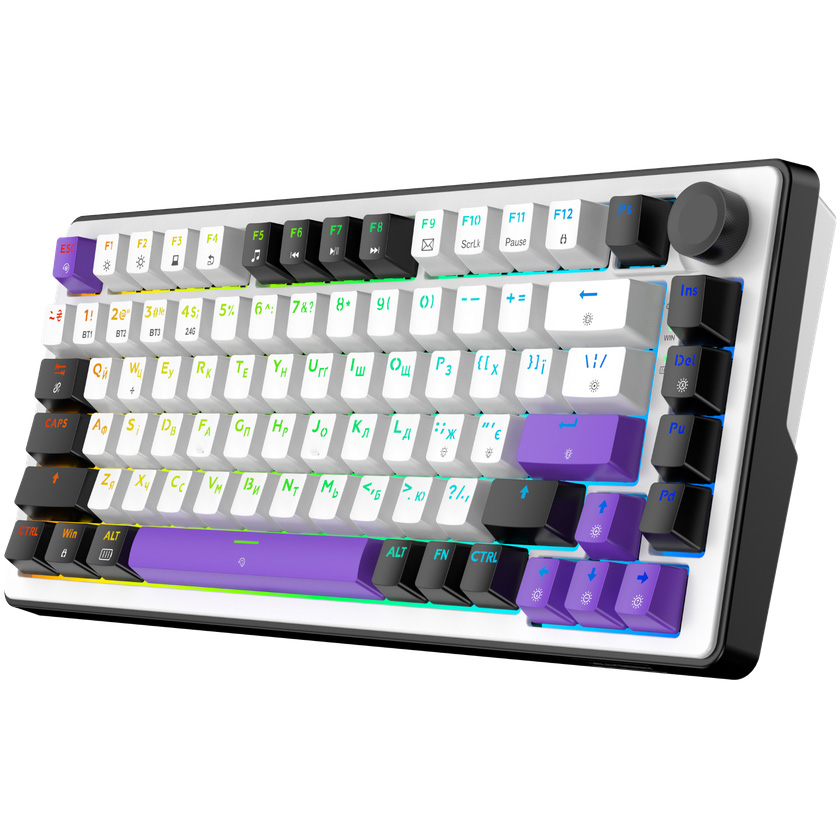 Клавіатура бездротова HATOR Hellyberry HK75 Wireless Linear Switch White/Violet