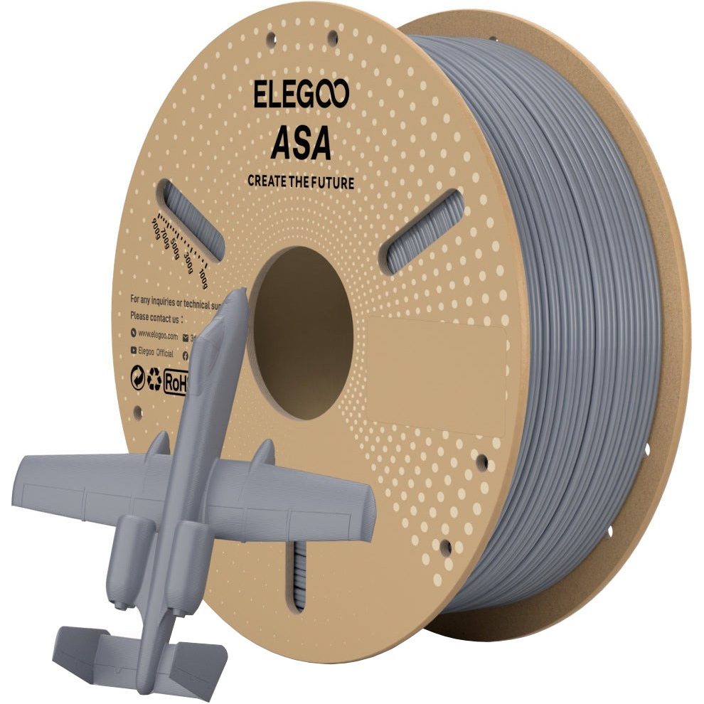Пластик (філамент) для 3D принтера ELEGOO ASA 1.75mm, 1кг, Gray (50.203.0738)