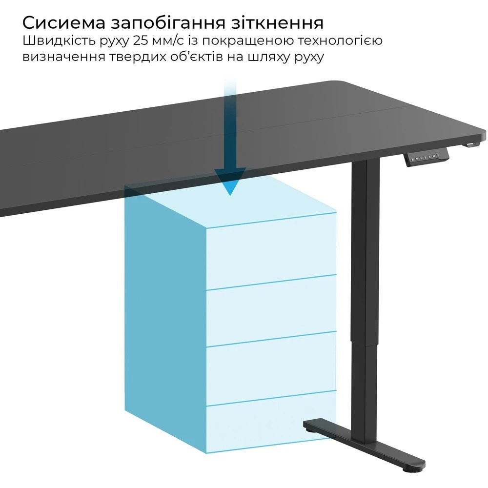 Компьютерный стол с электрорегулировкой высоты OFFICEPRO ODE1880B Black