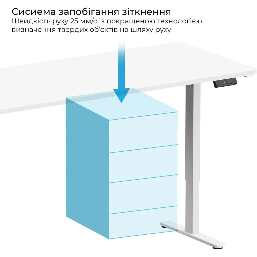 Компьютерный стол с электрорегулировкой высоты OFFICEPRO ODE1880W White