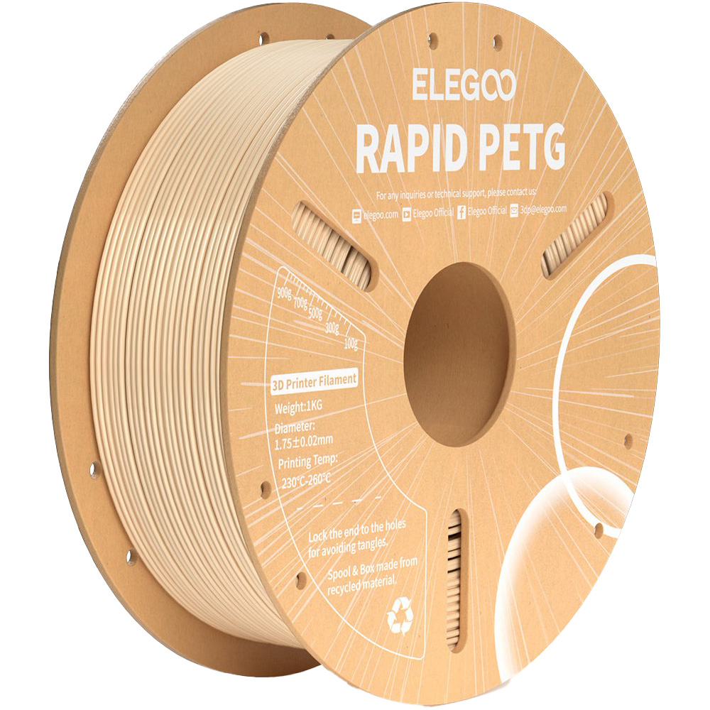 Пластик (філамент) для 3D принтера ELEGOO Rapid PETG 1.75mm, 1кг, Beige (50.203.0311)