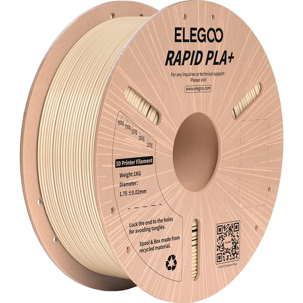 Пластик (філамент) для 3D принтера ELEGOO Rapid PLA Plus 1.75mm, 1кг, Beige (50.203.0314)
