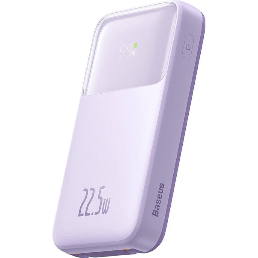Повербанк BASEUS Comet Series Dual Cable Digital Display Fast Charge 22.5W 20000mAh Purple (PPMD020105)