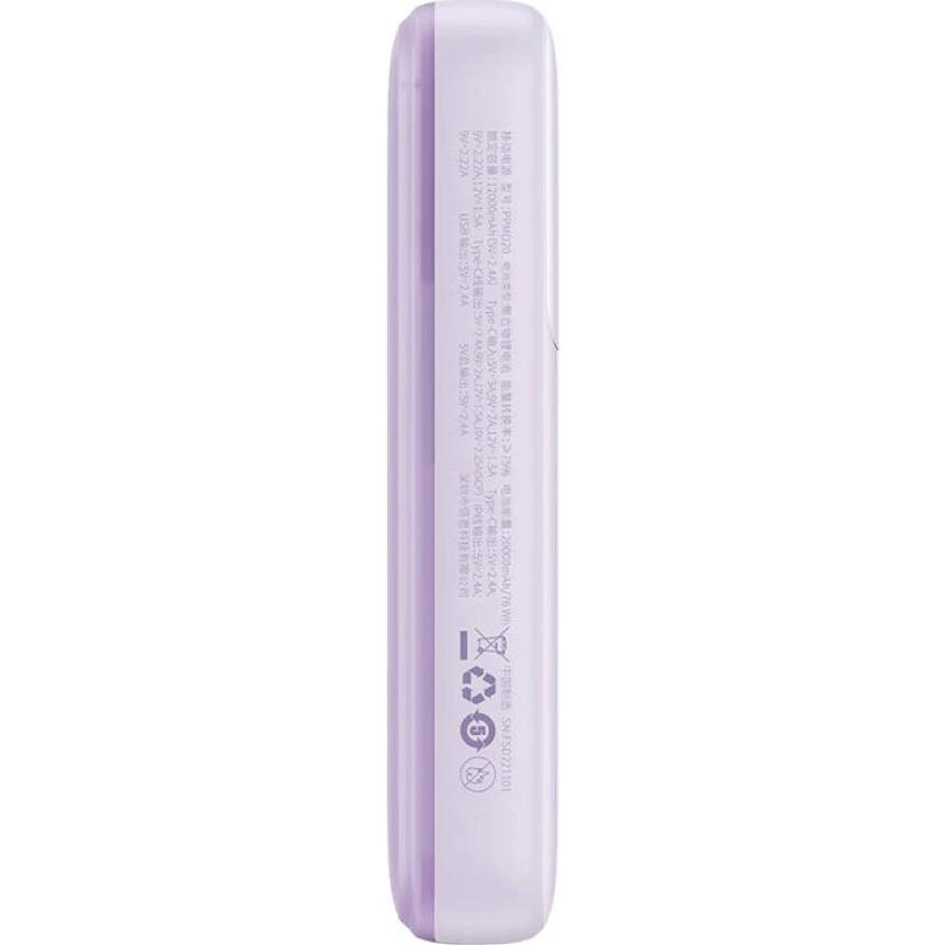 Повербанк BASEUS Comet Series Dual Cable Digital Display Fast Charge 22.5W 20000mAh Purple (PPMD020105)