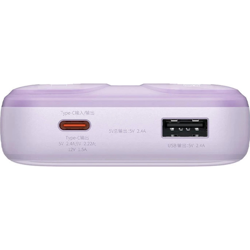 Повербанк BASEUS Comet Series Dual Cable Digital Display Fast Charge 22.5W 20000mAh Purple (PPMD020105)