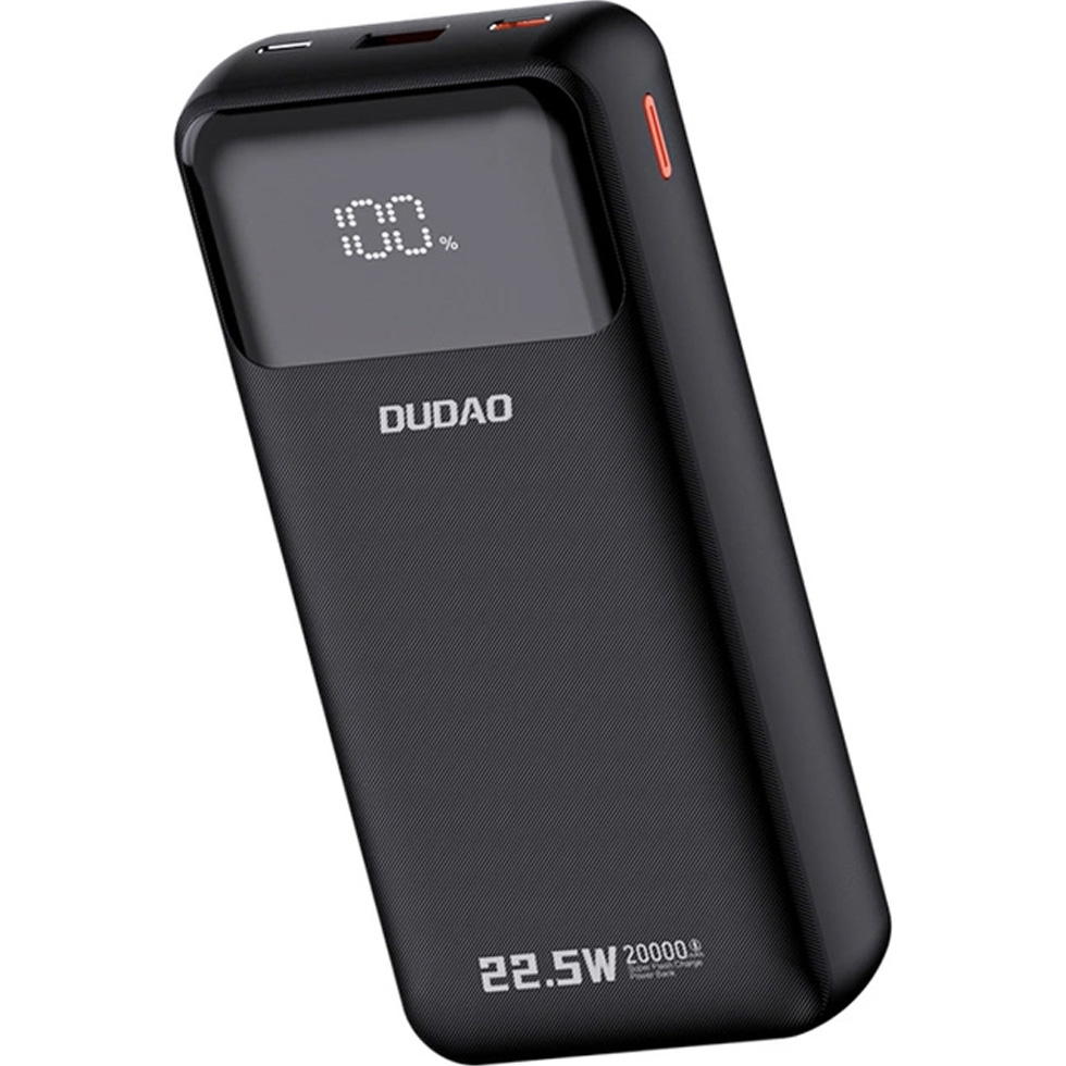 Повербанк DUDAO K15Pro USB-A w/2 cables 22.5W 20000mAh Black (6977196682430)