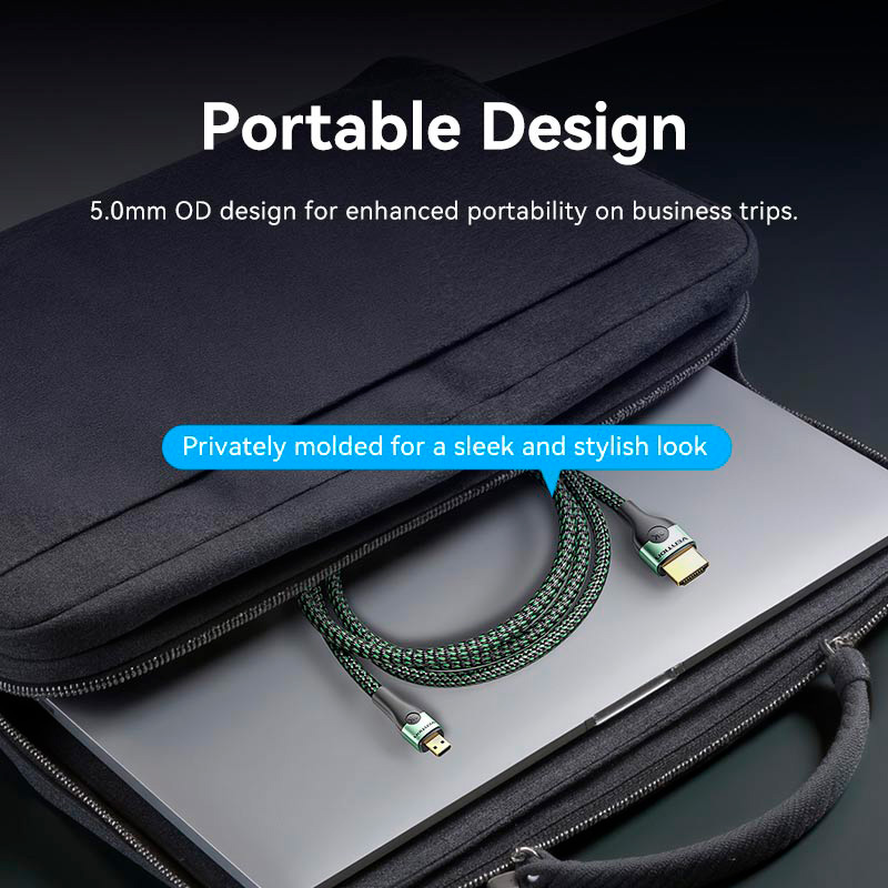 Кабель VENTION 8K 60Hz HDMI - Micro-HDMI v2.1 1м Green (AGKGF)