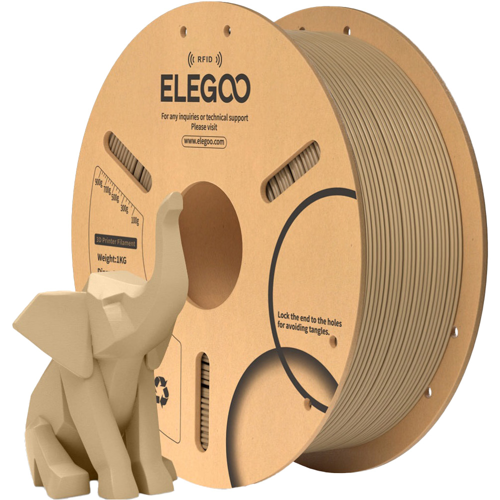 Пластик (філамент) для 3D принтера ELEGOO PLA 1.75mm, 1кг, Wood (50.203.0362)