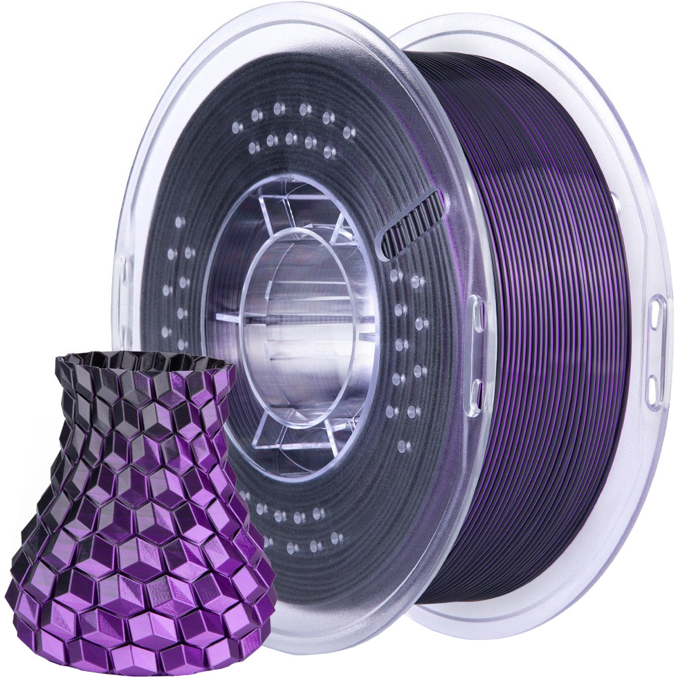 Пластик (филамент) для 3D принтера ELEGOO Silk PLA 1.75mm, 1кг, Silk Black Purple (50.203.0466)