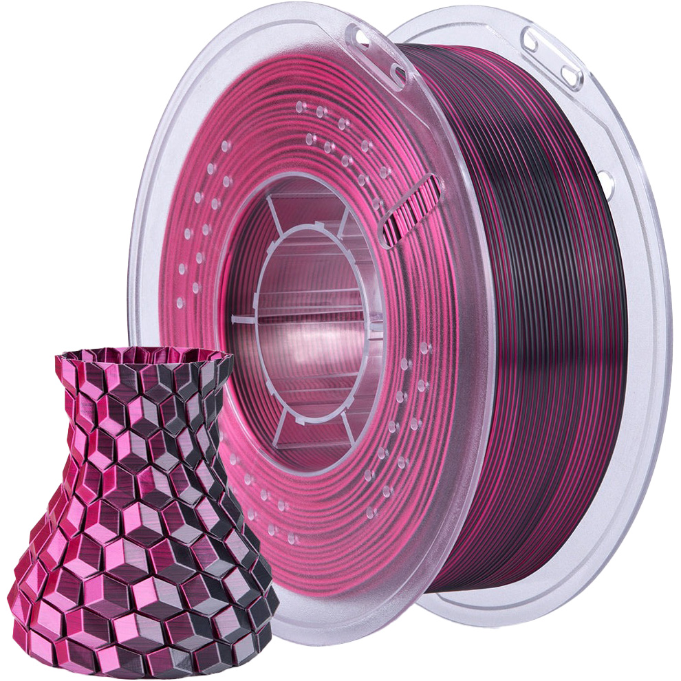 Пластик (філамент) для 3D принтера ELEGOO Silk PLA 1.75mm, 1кг, Silk Black Red (50.203.0335)