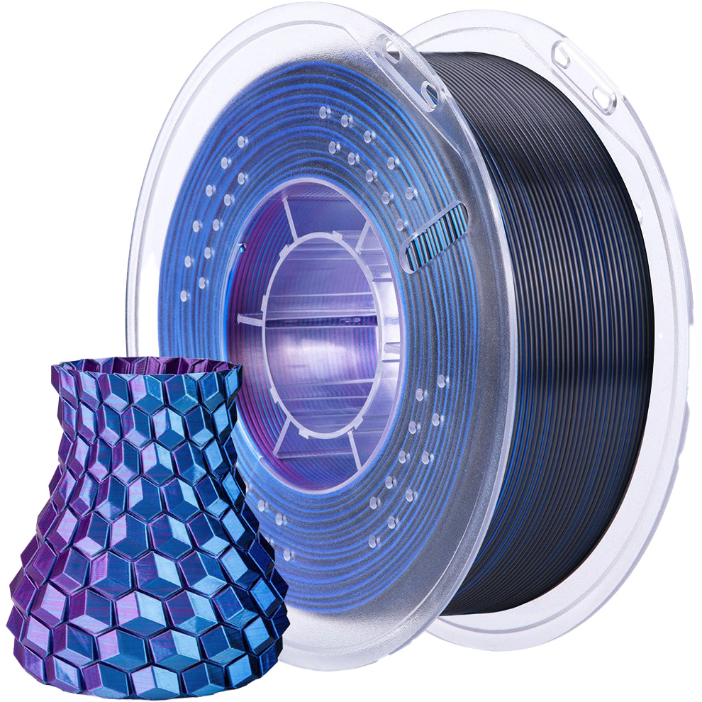 Пластик (філамент) для 3D принтера ELEGOO Silk PLA 1.75mm, 1кг, Silk Blue Purple Black (50.203.0336)
