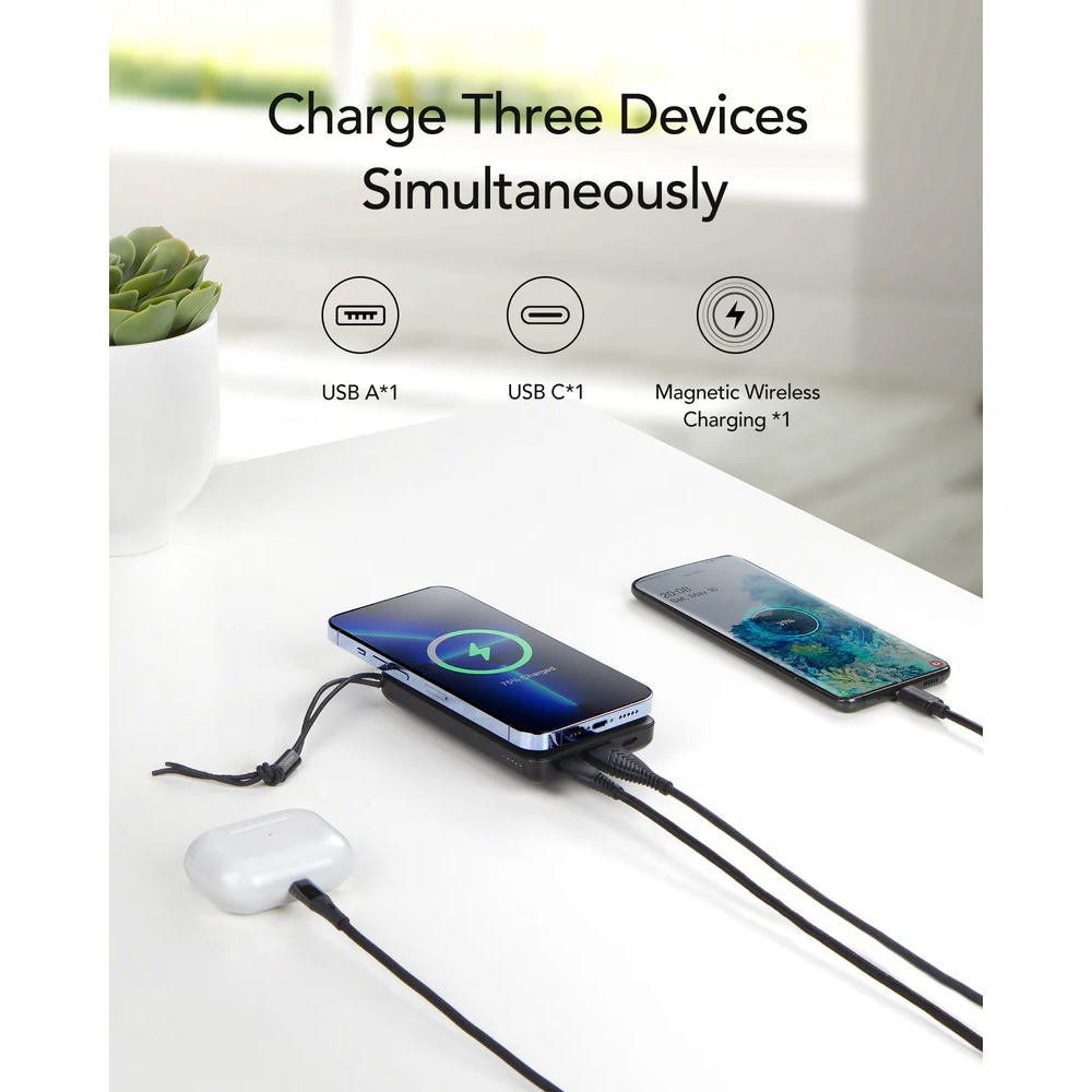 Повербанк MagSafe VEGER W1151 22.5W 10000mAh Black